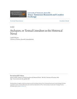 Archaism, or Textual Literalism in the Historical Novel