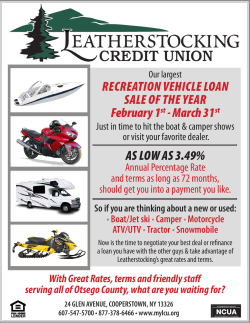 as low as 3.49% RecReation Vehicle loan sale of the yeaR february