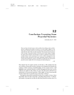 Conclusion: Learning from Peaceful Societies