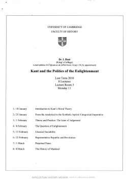 Kant and the Politics of Enlightenment, 2010