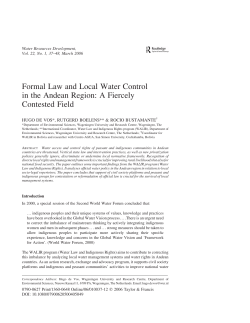 Formal Law and Local Water Control in the Andean Region