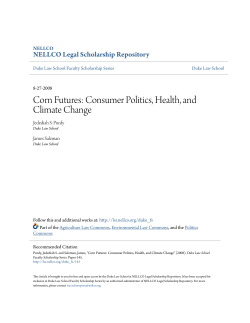 Corn Futures: Consumer Politics, Health, and Climate Change