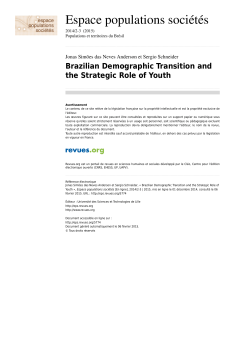 Brazilian Demographic Transition and the Strategic Role of