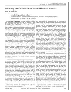 Minimizing center of mass vertical movement increases metabolic