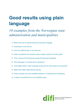 Good results using plain language