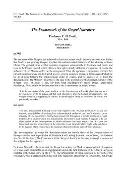 "The Framework of the Gospel Narrative," Expository Times 43