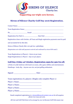 Supporting our triple zero heroes. Sirens of Silence Charity Golf Day