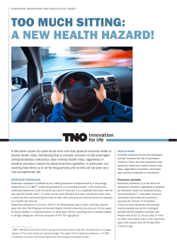 Too much sitting: a new health hazard!