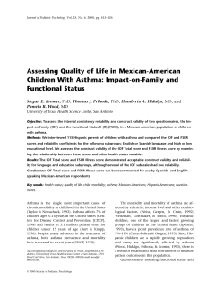 Assessing Quality of Life in Mexican