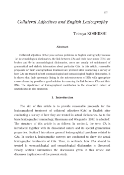 Collateral Adjectives and English Lexicography