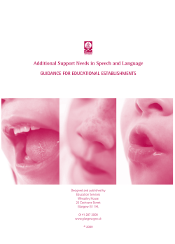 Additional Support Needs in Speech and Language