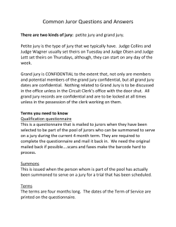 Common Juror Questions and Answers