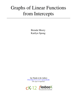 Graphs of Linear Functions from Intercepts