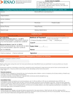 Registration Form - Registered Nurses` Association of Ontario