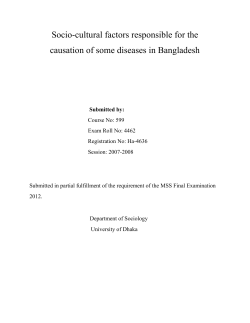 Socio-cultural factors responsible for the causation of some