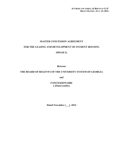 MASTER CONCESSION AGREEMENT FOR THE LEASING AND