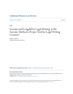 Socrates and Langdell in Legal Writing: Is the Socratic Method a