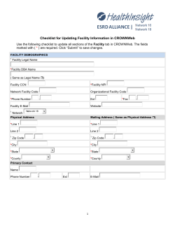 Checklist for Updating Facility Information in