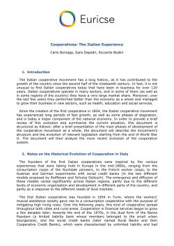 Co-Operatives: The Italian Experience