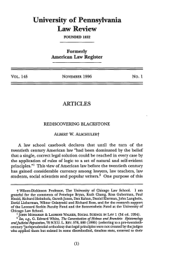 Rediscovering Blackstone - Penn Law: Legal Scholarship Repository