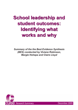 School leadership and student outcomes: Identifying what