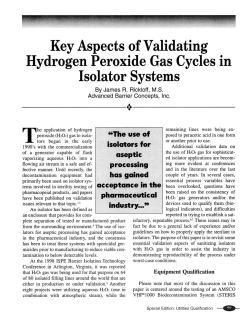 Key Aspects of Validating Hydrogen Peroxide Gas
