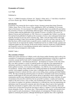 Economics of Leisure