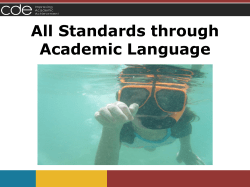 For Students Academic Language is&hellip;