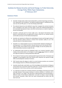 La Trobe University`s Institute for Human Security and Social Change