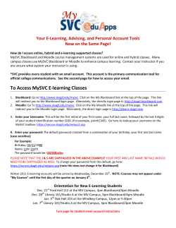 411 on E Learning at SVC - Skagit Valley College Library