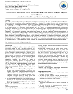 Leadership styles of principals in relation to organizational role