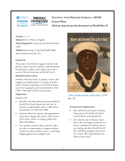 African American Involvement in WWII