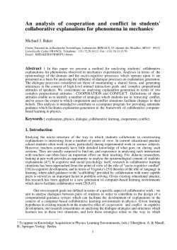An analysis of cooperation and conflict in students` collaborative