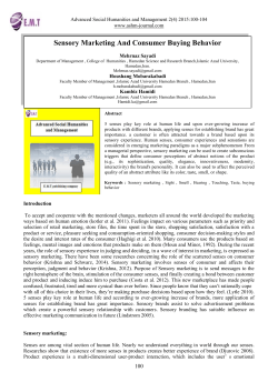 Sensory Marketing And Consumer Buying Behavior