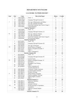 1 DEPARTMENT OF ENGLISH