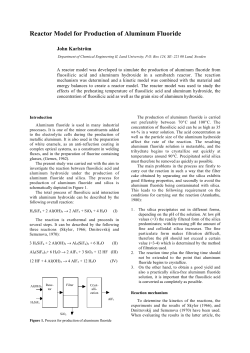 Reactor Model for Production of Aluminum Fluoride
