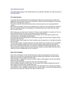 Home Build Solar System