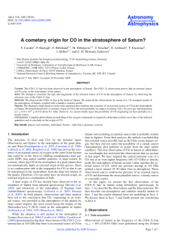 A cometary origin for CO in the stratosphere of Saturn?
