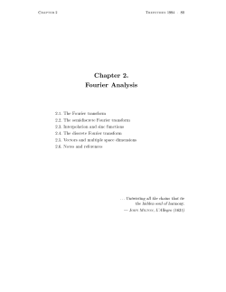Chapter 2. Fourier Analysis