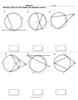 Unit 3-3 Name: Find the value of x that makes the diagram correct. 1