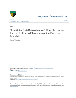 "Palestinian Self-Determination": Possible Futures for the
