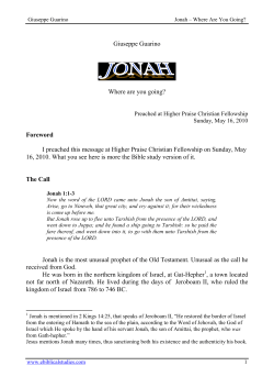 Jonah - Where are you going?