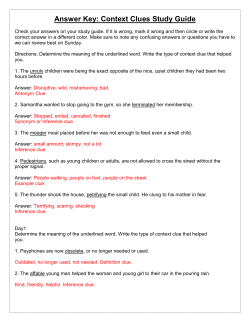 Answer Key: Context Clues Study Guide
