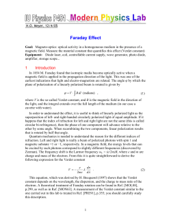 Experiment 1: Index of refraction