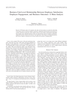 Business-Unit-Level Relationship Between Employee Satisfaction