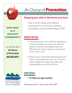 An Ounce ofPrevention - Lake Sunapee Region VNA