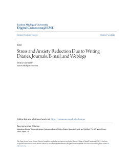 Stress and Anxiety Reduction Due to Writing Diaries, Journals, E