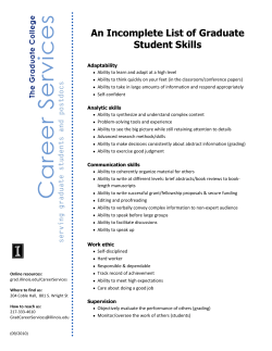 An Incomplete List of Graduate Student Skills