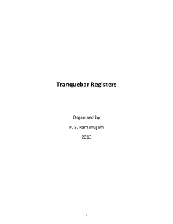 Tranquebar Registers