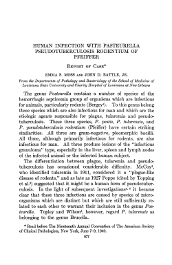 HUMAN INFECTION WITH PASTEURELLA
